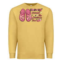 Antique Gold Pink Christmas crocin' around the Christmas tree Premium Sweatshirt - NancyCooperArtShop