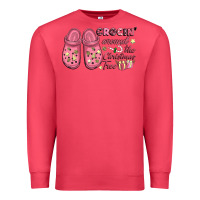 Cardinal Pink Christmas crocin' around the Christmas tree Premium Sweatshirt - NancyCooperArtShop