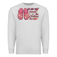 Dove Grey Pink Christmas crocin' around the Christmas tree Premium Sweatshirt - NancyCooperArtShop