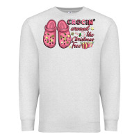 Oatmeal Heather Pink Christmas crocin' around the Christmas tree Premium Sweatshirt - NancyCooperArtShop