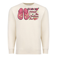 Sandshell Pink Christmas crocin' around the Christmas tree Premium Sweatshirt - NancyCooperArtShop