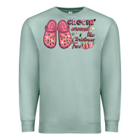 Seafoam Pink Christmas crocin' around the Christmas tree Premium Sweatshirt - NancyCooperArtShop