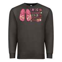 Smoke Pink Christmas crocin' around the Christmas tree Premium Sweatshirt - NancyCooperArtShop
