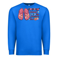 True Royal Pink Christmas crocin' around the Christmas tree Premium Sweatshirt - NancyCooperArtShop