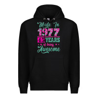 Black made in 1977, 45 years of being awesome Premium Hoodie - Jasminsmagicworld