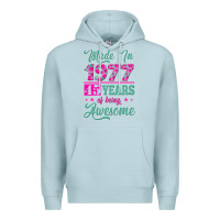 Blue Mist made in 1977, 45 years of being awesome Premium Hoodie - Jasminsmagicworld