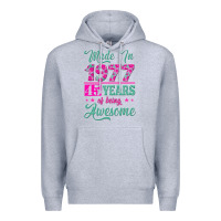 Heather Grey made in 1977, 45 years of being awesome Premium Hoodie - Jasminsmagicworld