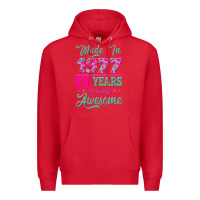 Red made in 1977, 45 years of being awesome Premium Hoodie - Jasminsmagicworld
