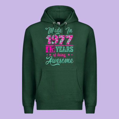 Made In 1977, 45 Years Of Being Awesome Premium Hoodie Designed By Jasminsmagicworld