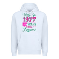 White made in 1977, 45 years of being awesome Premium Hoodie - Jasminsmagicworld