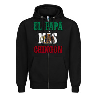 Black El Papa Mas Chingon Mexican Flag Zipper Hoodie - Jasminsmagicworld