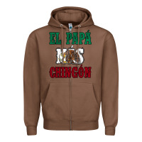 Chestnut El Papa Mas Chingon Mexican Flag Zipper Hoodie - Jasminsmagicworld