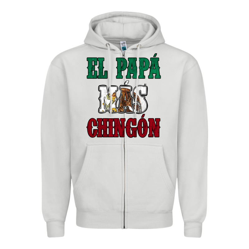 El Papa Mas Chingon Mexican Flag Zipper Hoodie by Jasminsmagicworld | Teevron