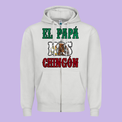 El Papa Mas Chingon Mexican Flag Zipper Hoodie Designed By Jasminsmagicworld