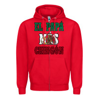 Red El Papa Mas Chingon Mexican Flag Zipper Hoodie - Jasminsmagicworld
