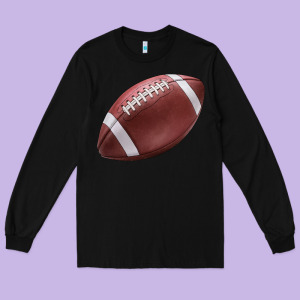 Football Ball Long Sleeve Tee Designed By Jahusdesignshop