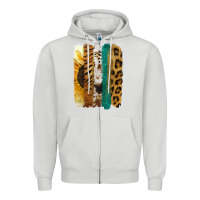 Dove Grey Leopard Sunflower Brush Strokes Zipper Hoodie - Jasminsmagicworld