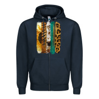 Navy Leopard Sunflower Brush Strokes Zipper Hoodie - Jasminsmagicworld