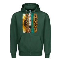 Sports Green Leopard Sunflower Brush Strokes Zipper Hoodie - Jasminsmagicworld