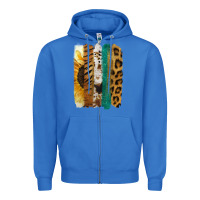 True Royal Leopard Sunflower Brush Strokes Zipper Hoodie - Jasminsmagicworld