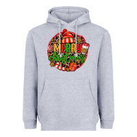 Heather Grey merry leopard merry christmas Heavyweight Hoodie - MaliasSmallBusiness