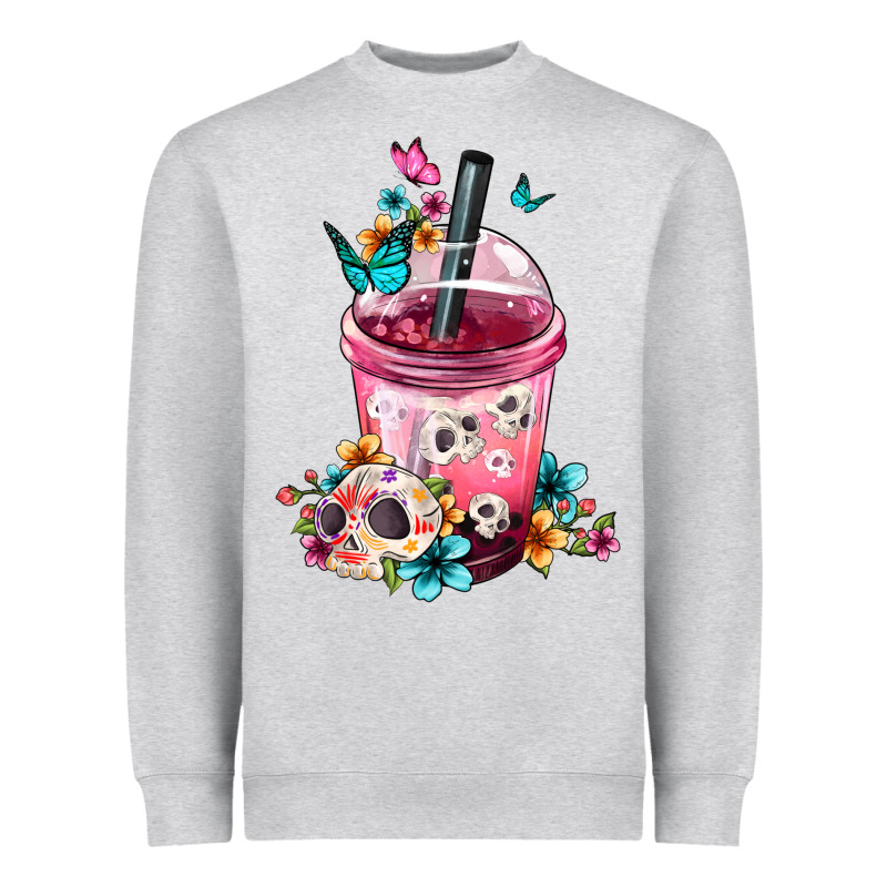 Mexican Day Of The Dead Skulls Coffee Cup Heavyweight Sweatshirt by FaDigitalArtStudio | Teevron