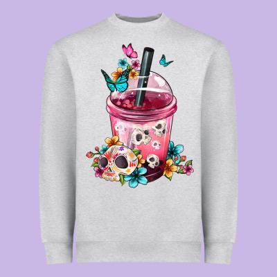 Mexican Day Of The Dead Skulls Coffee Cup Heavyweight Sweatshirt Designed By Fadigitalartstudio