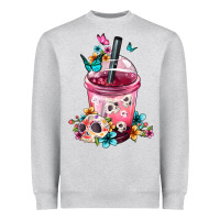 Heather Grey mexican day of the dead skulls coffee cup Heavyweight Sweatshirt - FaDigitalArtStudio