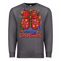 Charcoal Heather Merry crocmas Premium Sweatshirt - NancyCooperArtShop