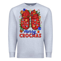 Heather Grey Merry crocmas Premium Sweatshirt - NancyCooperArtShop