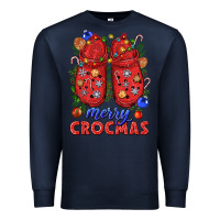 Navy Merry crocmas Premium Sweatshirt - NancyCooperArtShop