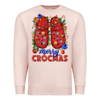 Pale Pink Merry crocmas Premium Sweatshirt - NancyCooperArtShop
