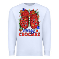 White Merry crocmas Premium Sweatshirt - NancyCooperArtShop