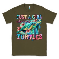 Army Green just a girl who loves turtles Classic Tee - Jasminsmagicworld