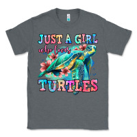 Charcoal Heather just a girl who loves turtles Classic Tee - Jasminsmagicworld
