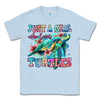 Dusty Blue just a girl who loves turtles Classic Tee - Jasminsmagicworld