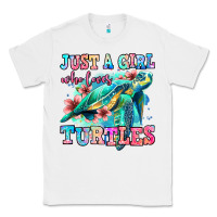 White just a girl who loves turtles Classic Tee - Jasminsmagicworld