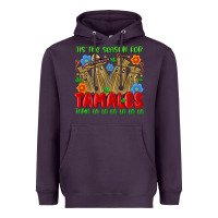 Plum tis the season for tamales tama la la la la la la Heavyweight Hoodie - MaliasSmallBusiness