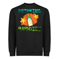 Black drinking buddies with baby bottle Heavyweight Sweatshirt - HRA Design Shop