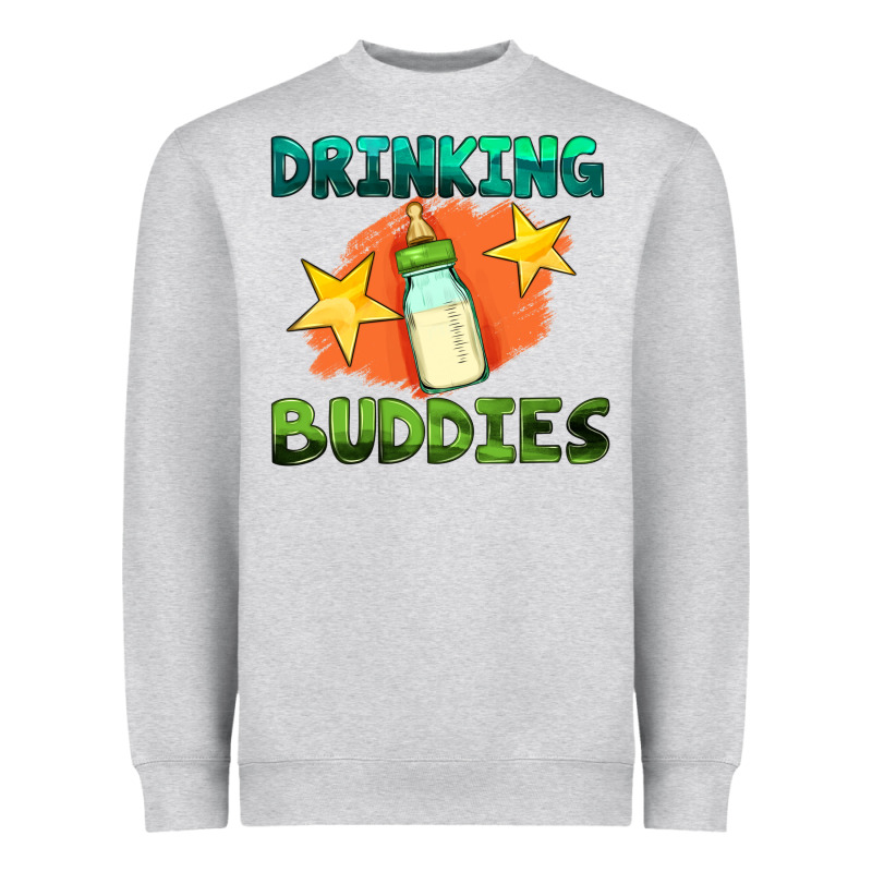 Drinking Buddies With Baby Bottle Heavyweight Sweatshirt by HRA Design Shop | Teevron