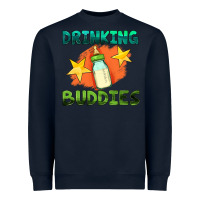 Navy drinking buddies with baby bottle Heavyweight Sweatshirt - HRA Design Shop