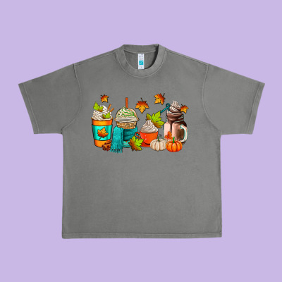 Fall Coffee Cups Urban Heavy Tee Designed By Adodesignshop