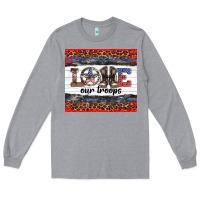 Heather Grey armed forces day love our troops Long Sleeve Tee - Artiststas