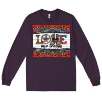 Plum armed forces day love our troops Long Sleeve Tee - Artiststas