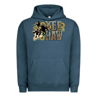 Pigment Midnight Navy Yee haw Cowboy western Urban Hoodie - HowdyJamesFarm