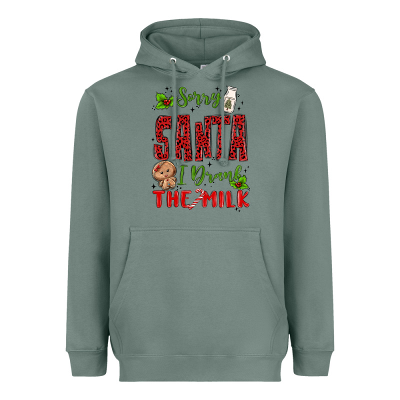 Sorry Santa ı Drank The Milk Heavyweight Hoodie by MaliasSmallBusiness | Teevron