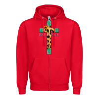 Red Believe Cross Zipper Hoodie - Jasminsmagicworld