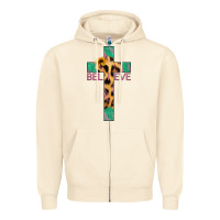 Sandshell Believe Cross Zipper Hoodie - Jasminsmagicworld