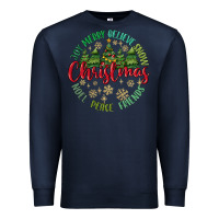 Navy Christmas Vibes Premium Sweatshirt - MaliasSmallBusiness