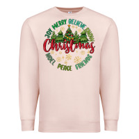 Pale Pink Christmas Vibes Premium Sweatshirt - MaliasSmallBusiness